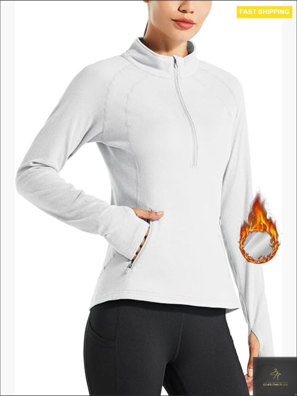 Fleece Running Jacket Pullover Thermal Half Zip Equestrian Golf Shirt Winter